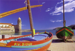 Bateaux de pcheurs catalans dans la baie de Collioure.